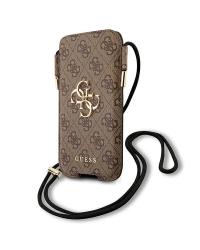 Guess Torebka na telefon GUHCP12L4GPSBR 6,7" brązowy|brown 4G Metal Logo