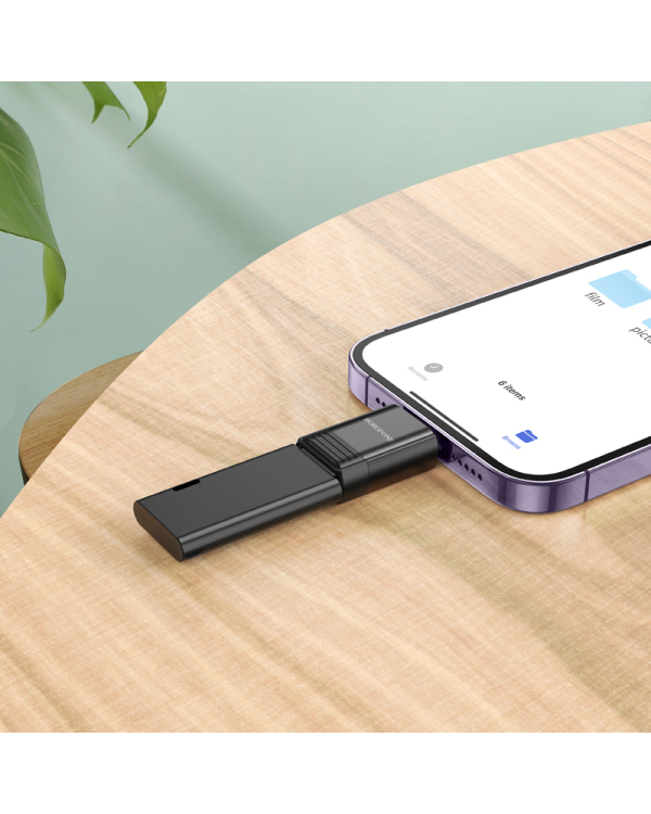 Дополнительное изображение книги «Borofone Adapter BV18 - Lightning to USB - black»
