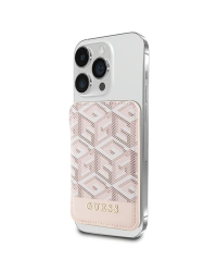 Guess Wallet Card Slot GUWMSHGCFSEP MagSafe GCube stripe różowy|pink