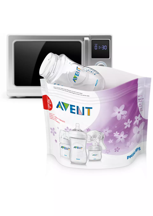 Пакеты для стерилизации в микроволновой печи Philips Avent SCF297|05 | 99,9% микробов убиты | 5 шт.