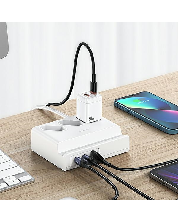 USAMS Listwa zasilająca 65W Super Si Fast Charging USB Extension Socket EU biały|white CC160TC01 (US-CC160)