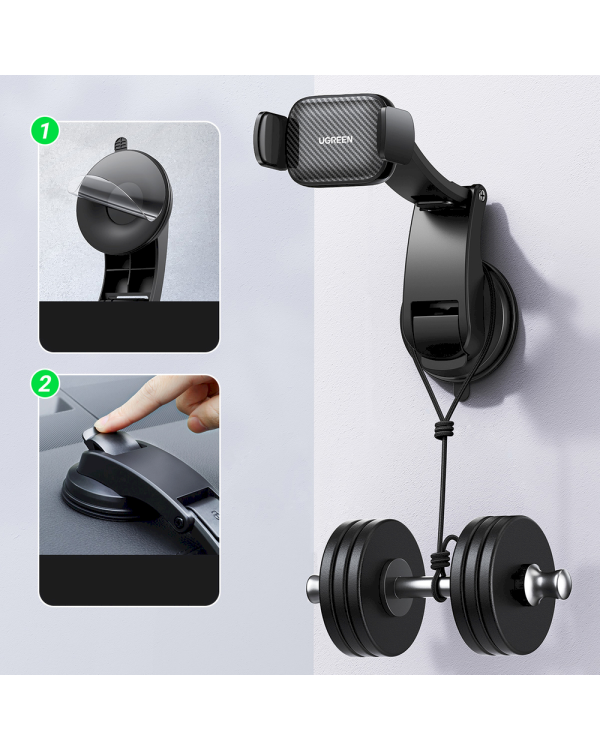 Дополнительное изображение книги «Ugreen suction cup car phone holder for cockpit black (LP370)»