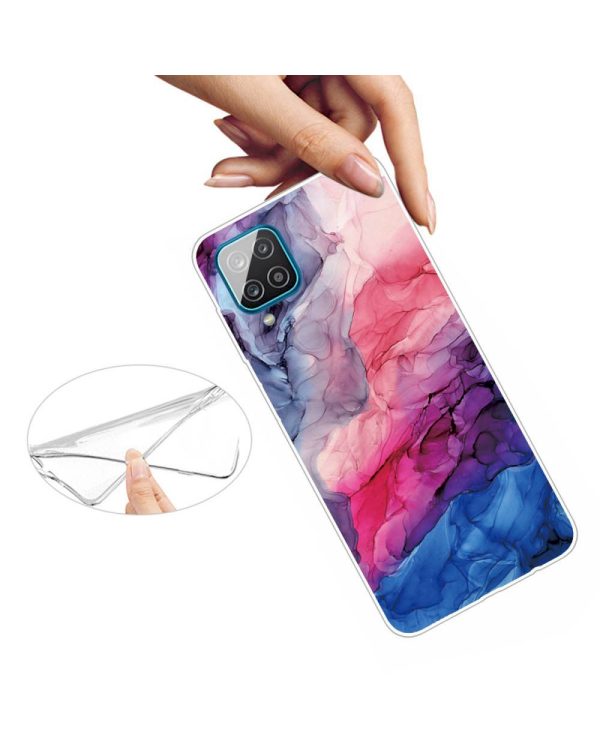 Fusion marble силиконовый чехол для Samsung A125 Galaxy A12 синий - фиолетовый