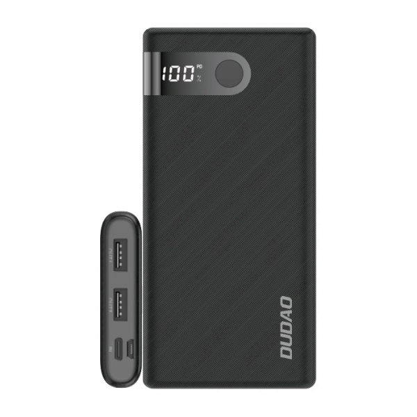 Обложка книги «Dudao power bank 10000 mAh 2x USB / USB Type C / micro USB 2 A with LED screen black (K9Pro-02)»