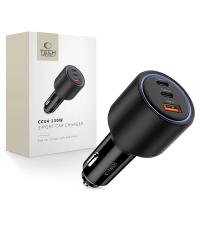 CC04 3-port PD130W car charger - black