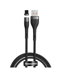 USB magnetic cable - Lightning Baseus Zinc 2.4A 1m (grey-black)