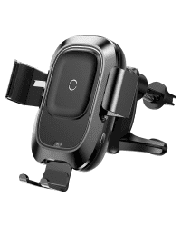 Baseus Smart Vehicle Bracket Wireless Charger Electric Auto Lock Car Mount Phone Bracket Air Vent Holder Qi Charger with Infrared Sensor black (WXZN-01)