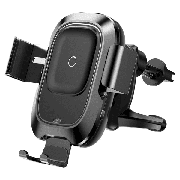 Baseus Smart Vehicle Bracket Wireless Charger Electric Auto Lock Car Mount Phone Bracket Air Vent Holder Qi Charger with Infrared Sensor black (WXZN-01)
