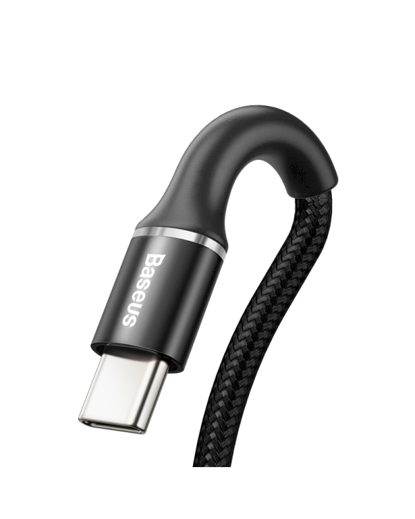 Baseus HALO CATGH-A01 USB-C провод для зарядки QC/ PD / LED / 50 cm черный
