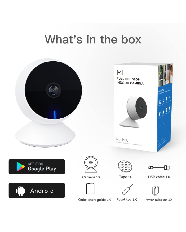 Мини-камера Laxihub M1-TY Wi-Fi 1080P для помещений