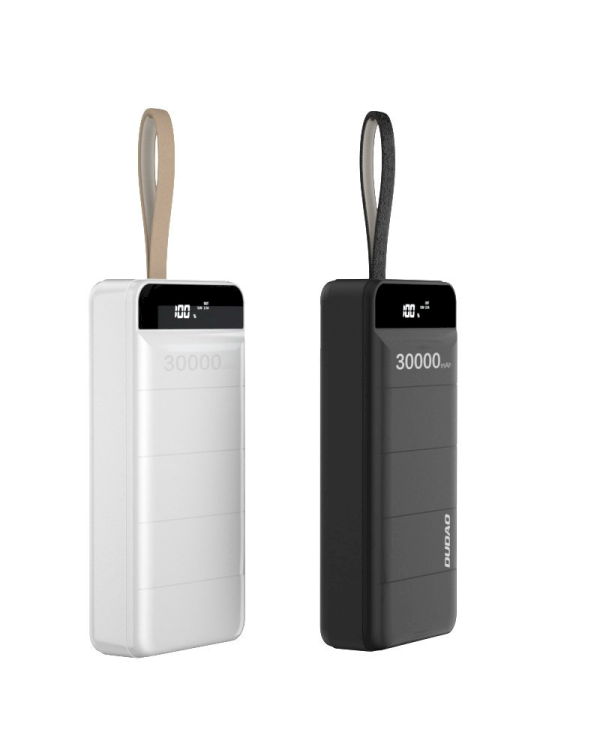 Dudao power bank 30000 mAh 3x USB with LED lamp white (K8s + white)