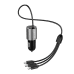 Dudao 3in1 USB car charger 3,4 A built-in cable Lightning / USB Type C / micro USB black (R5ProN black)
