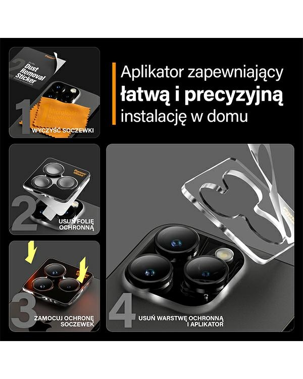 Дополнительное изображение книги «PanzerGlass Hoops Camera iPhone 15 Pro 6.1" | 15 Pro Max 6.7" czarny|black 1139 camera lens protector hoop optic rings»