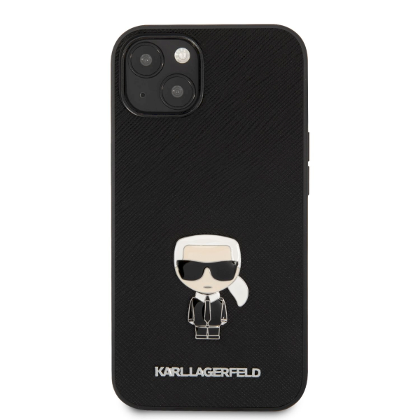 Обложка книги «KLHCP13SIKMSBK Karl Lagerfeld PU Saffiano Ikonik Cover for iPhone 13 mini Black»