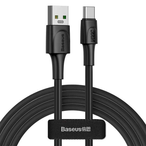 USB-C Baseus White Series, VOOC, QC, 5A, 2m (black)