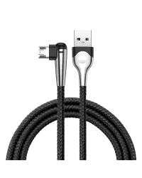 Baseus Sharp-bird Mobile Game Cable USB - Elbow Cable USB / micro USB (double sided) with Nylon Braid 1.5A 2m Black (CAMMVP-F01) 