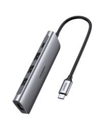 Adapter 5in1 UGREEN Hub USB-C to 3x USB 3.0 + HDMI 4K + USB-C PD 100W (grey)