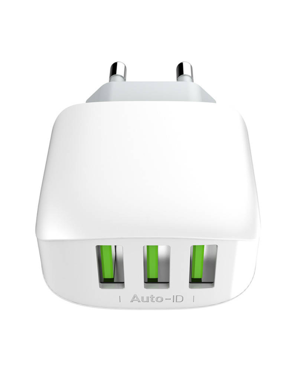 Настенное зарядное устройство LDNIO A3312 3USB + кабель MicroUSB