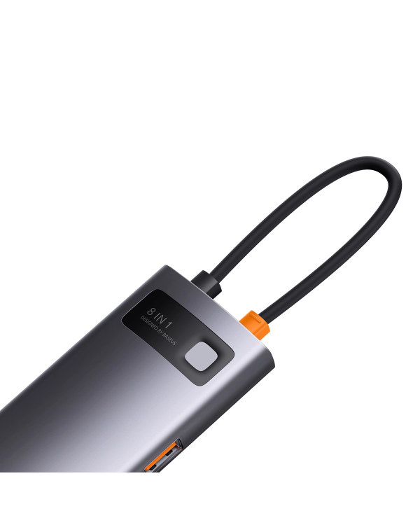 8 в 1 Baseus StarJoy USB-C to USB-C PD | 3x USB-A | HDMI | RJ-45 | SD TF - серый
