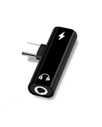 Fusion T-type 3.5 mm на USB-C Аудио Адаптер для Телефонов Черный (OEM)