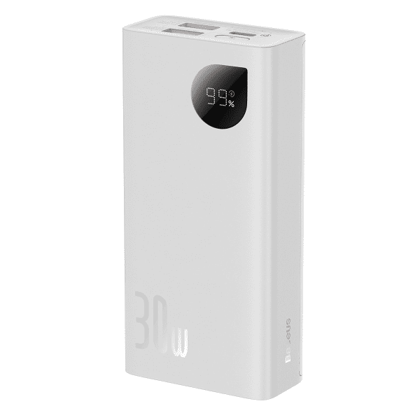 Baseus Adaman2 power bank with digital display 10000mAh 30W 2 x USB | 1x USB Type C Power Delivery Quick Charge SCP white (PPAD040002)