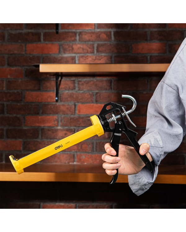 Пистолет для конопатки 230 мм Deli Tools EDL2370 (желтый)