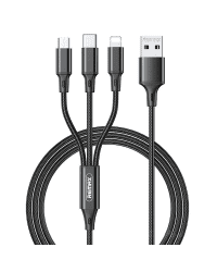REMAX Gition Series 3.1A 3-in-1 Aluminum Alloy Charging Cable RC-189th Black