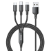 REMAX Gition Series 3.1A 3-in-1 Aluminum Alloy Charging Cable RC-189th Black