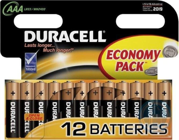 Duracell AAA MN2400 Alkaline LR03 1.5V  Батарейки MN2400 (12шт.) (EU Blister)