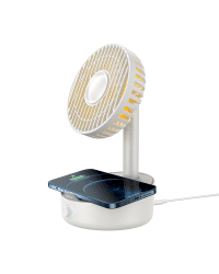 Baseus Hermit 2in1 desktop wireless charger with oscillating fan white (WXYZ-B02)