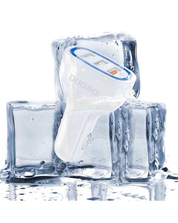 Dudao universal Car Charger 3x USB Quick Charge 3.0 QC3.0 2.4A 18W white (R7S white)