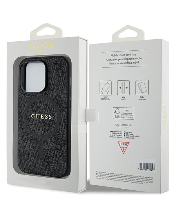 Дополнительное изображение книги «Guess GUHMP13XG4GFRK iPhone 13 Pro Max 6.7" czarny|black hardcase 4G Collection Leather Metal Logo MagSafe»