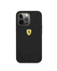 FESSIHCP13XBK Ferrari Liquid Silicone Metal Logo Case for iPhone 13 Pro Max Black