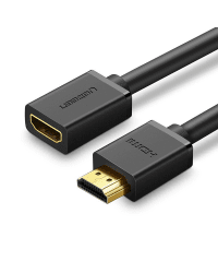 Ugreen HDMI (female) - HDMI (male) cable adapter 4K 10,2 Gbps 340 Mhz audio ethernet 1 m black (HD107 10141)