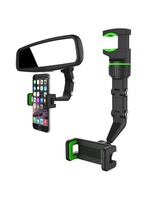 Adjustable car rearview mirror holder for smartphone