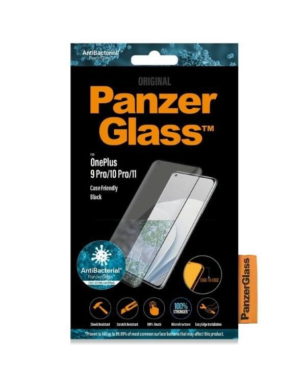 PanzerGlass E2E MicroFracture OnePlus 9 Pro Friendly black|black Антибактериальный