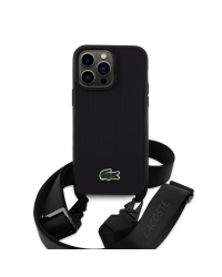 Lacoste Iconic Petit Pique Crossbody Woven Logo Чехол для iPhone 15 Pro Max черный