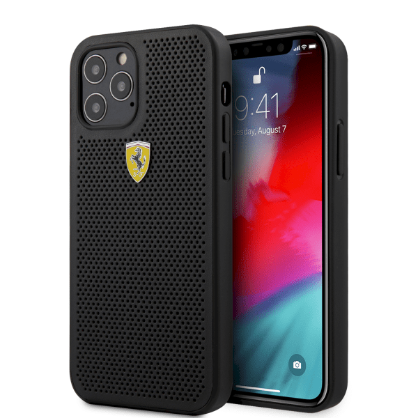 Обложка книги «FESPEHCP12MBK Ferrari On Track Perforated Cover for iPhone 12/12 Pro 6.1 Black»