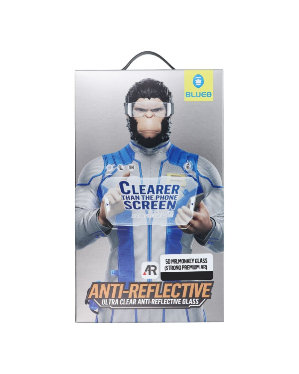 BlueO 5D Mr. Monkey Glass Strong Premium AR защитное стекло для экрана Apple iPhone 16 Pro черное