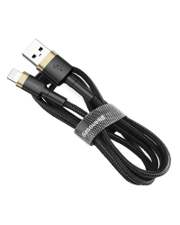 Baseus Cafule Cable Durable Nylon Braided Wire USB / Lightning QC3.0 2.4A 0,5M black-gold (CALKLF-AV1)