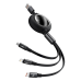 Обложка книги «Baseus Bright Mirror One-for-three Retractable Data Cable USB to M+L+C 1.2m 66W Black (CAMLC-MJ01)»