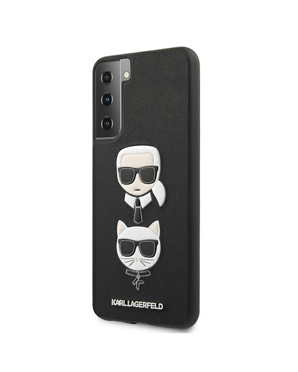 Karl Lagerfeld KLHCS21MSAKICKCBK S21+ G996 czarny|black hardcase Saffiano Ikonik Karl&Choupette Head