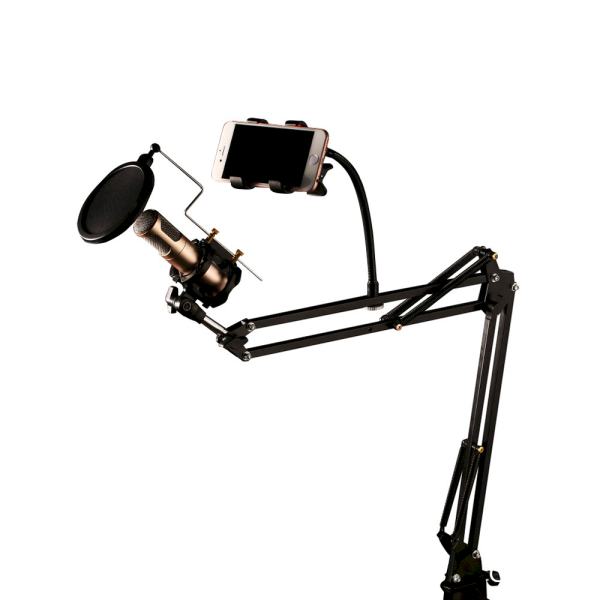 REMAX CK-100 microphone stand with pop filter black