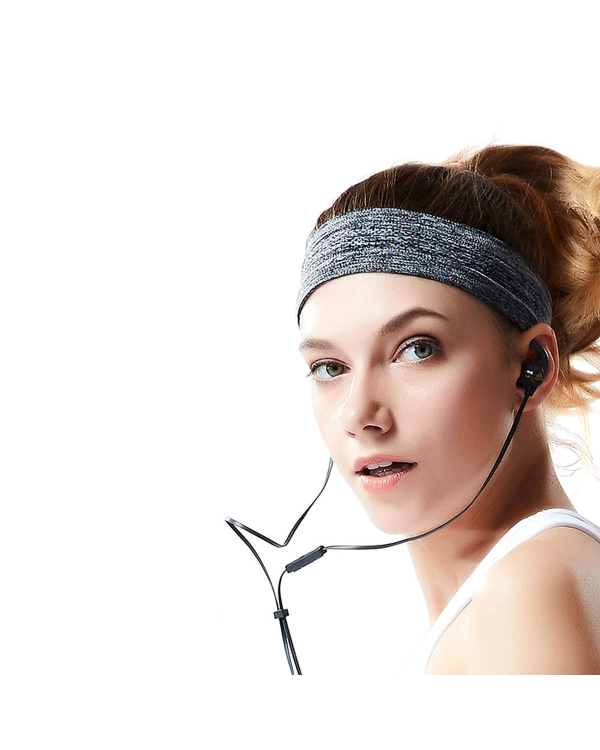 Elastic fabric headband for running fitness black