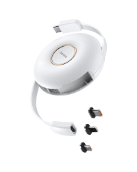 Magnetic USB cable Baseus Zinc 3in1 USB-C / Lightning / Micro 20W, 1m (white)