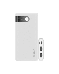 Dudao power bank 10000 mAh 2x USB / USB Typ C / micro USB 2 A with LED display white (K9Pro-01)