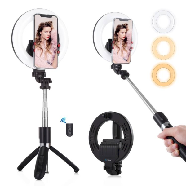 Puluz Selfie stick / tripod 3in1 with LED ring 16cm PU531B