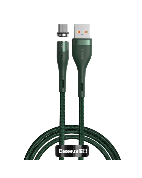 USB magnetic cable - Micro USB Baseus Zinc 2.1A 1m (green)