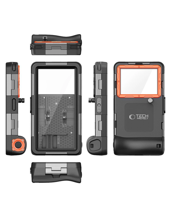Дополнительное изображение книги «Tech-Protect Waterproof Case водонепроницаемый IPX8 для смартфонов 4,7-6,7" - черный и оранжевый»