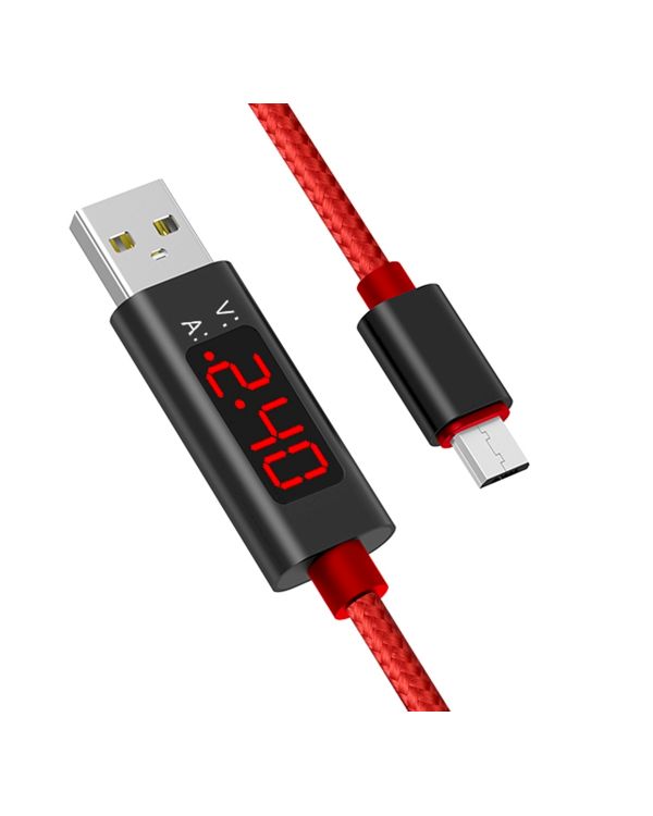 Кабель Fusion USB-C с ЖК-экраном и вольт-амперным детектором красный